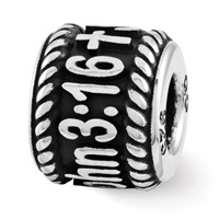 Sterling Silver Reflection Rope Boarder and Cross Personalized Bead view 2