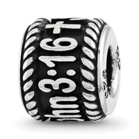 Sterling Silver Reflection Rope Boarder and Cross Personalized Bead view 3