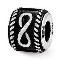 Sterling Silver Reflection Rope Boarder and Infinity Personalized Bead view 2