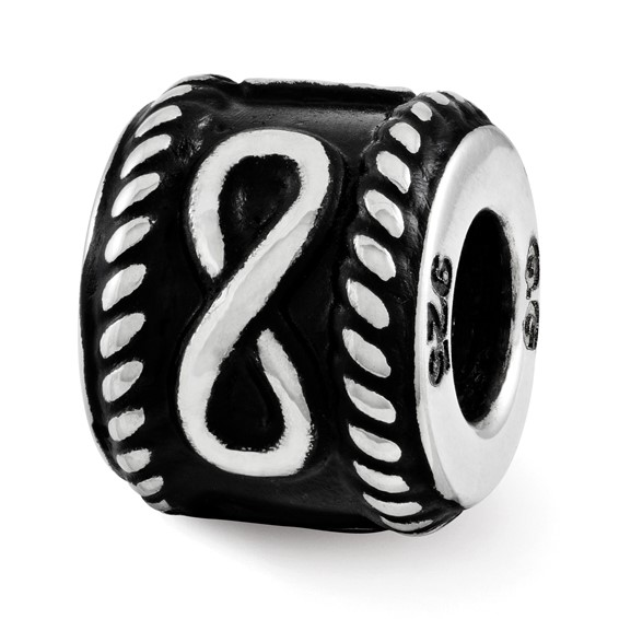 Sterling Silver Reflection Rope Boarder and Infinity Personalized Bead