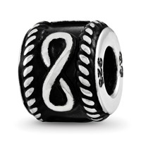 Sterling Silver Reflection Rope Boarder and Infinity Personalized Bead view 1
