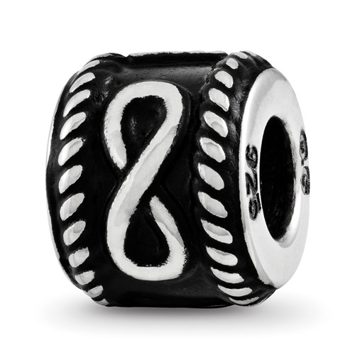 Sterling Silver Reflection Rope Boarder and Infinity Personalized Bead