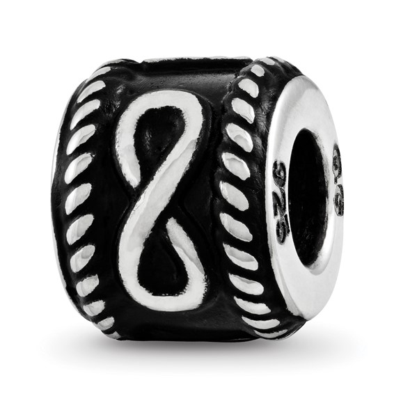 Sterling Silver Reflection Rope Boarder and Infinity Personalized Bead