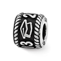 Sterling Silver Reflection Rope Boarder and Grad Cap Personalized Bead view 2