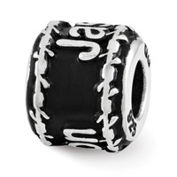 Sterling Silver Reflection Barbed Wire Boarder Personalized Bead view 2
