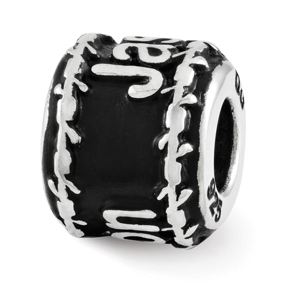 Sterling Silver Reflection Barbed Wire Boarder Personalized Bead