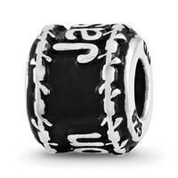 Sterling Silver Reflection Barbed Wire Boarder Personalized Bead view 3