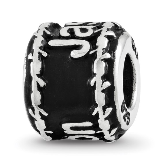 Sterling Silver Reflection Barbed Wire Boarder Personalized Bead