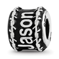 Sterling Silver Reflection Barbed Wire Boarder Personalized Bead view 1