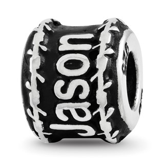 Sterling Silver Reflection Barbed Wire Boarder Personalized Bead