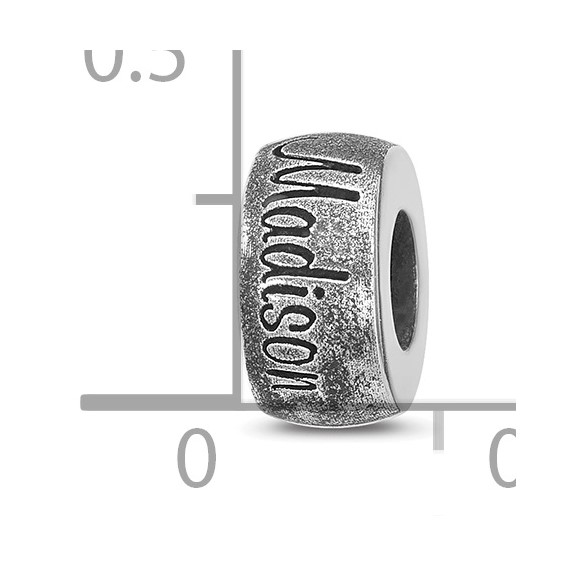 Sterling Silver Reflections Oxidized Personalized Bead