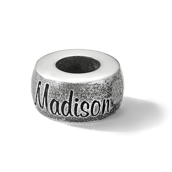 Sterling Silver Reflections Oxidized Personalized Bead