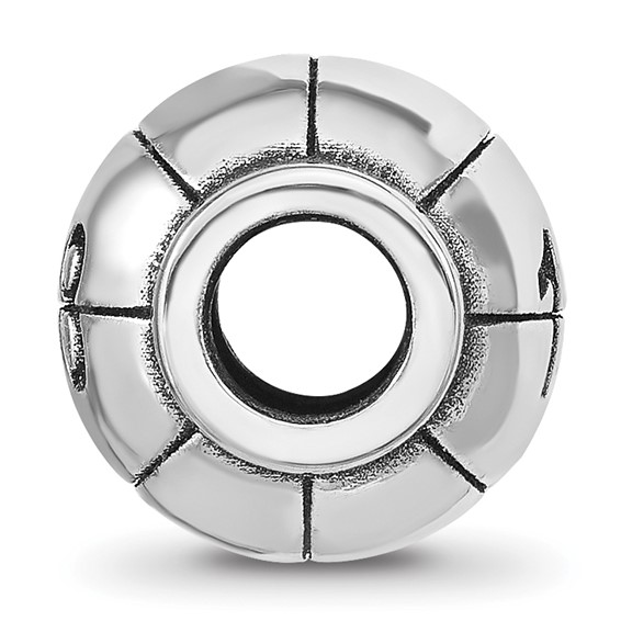Sterling Silver Reflection Personalized Basketball Bead