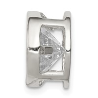 Sterling Silver 10mm Round Bezel CZ Chain Slide view 2