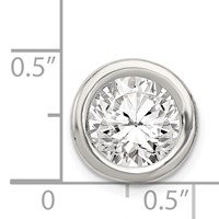 Sterling Silver 10mm Round Bezel CZ Chain Slide view 3