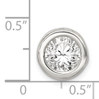Sterling Silver 8mm Round Bezel CZ Chain Slide view 3