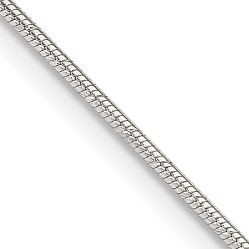 Sterling Silver 1.2mm Patterned Diamond-cut Snake Chain