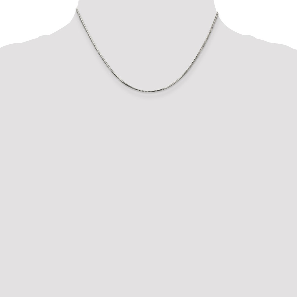 Sterling Silver 1.5mm Diamond-cut Flat Snake Chain (QSF160-16)