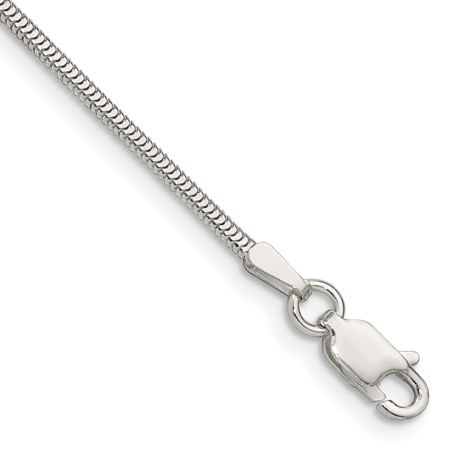 Sterling Silver 1.5mm Diamond-cut Flat Snake Chain (QSF160-8)