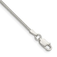 Sterling Silver 1.5mm Diamond-cut Flat Snake Chain view 1