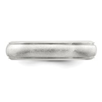 Sterling Silver 5mm Satin Half Round Band with Edge Lines view 4