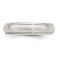 Sterling Silver 5mm Satin Half Round Band with Edge Lines view 5