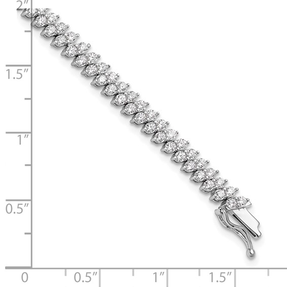 Sterling Shimmer Sterling Silver Rhodium-plated CZ 138 Stone 7 inch Bracelet