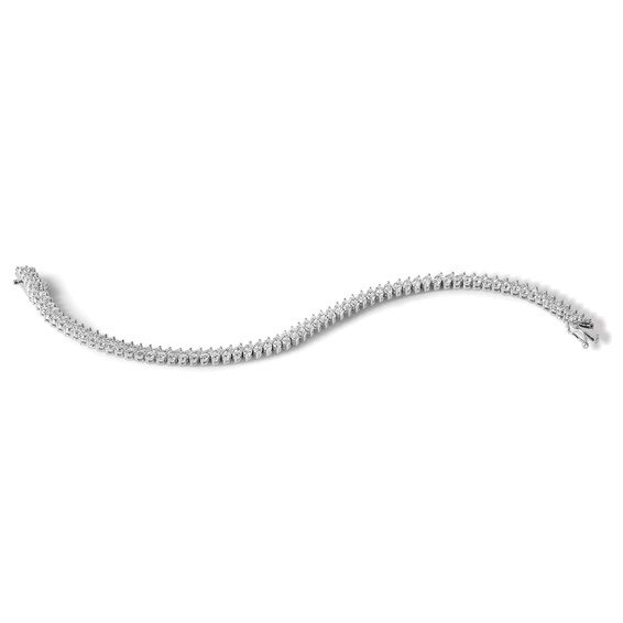 Sterling Shimmer Sterling Silver Rhodium-plated CZ 138 Stone 7 inch Bracelet