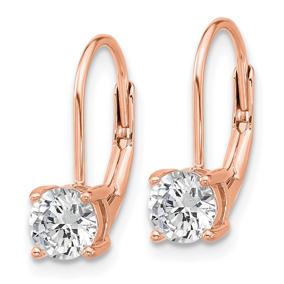Sterling Silver CZ Leverback Earrings