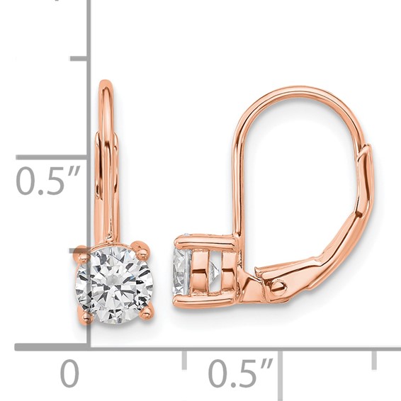 Sterling Silver CZ Leverback Earrings