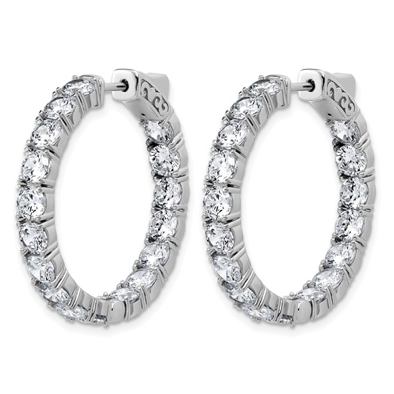 Sterling Silver 4mm CZ Hinged Hoops