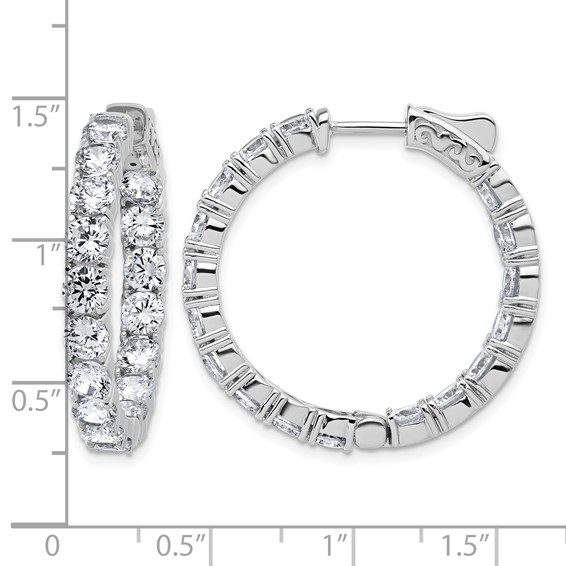 Sterling Silver 4mm CZ Hinged Hoops