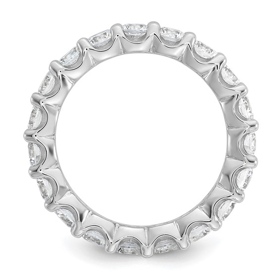 Sterling Shimmer Sterling Silver Rhodium-plated 3.5mm CZ 18 Stone Eternity Band