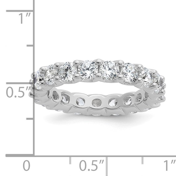 Sterling Shimmer Sterling Silver Rhodium-plated 3.5mm CZ 18 Stone Eternity Band