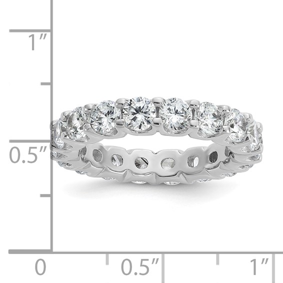 Sterling Shimmer Sterling Silver Rhodium-plated 3.75mm CZ 17 Stone Eternity Band