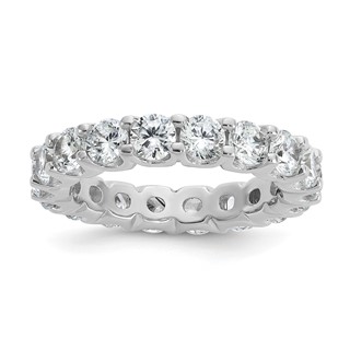 Sterling Shimmer Sterling Silver Rhodium-plated 3.75mm CZ 17 Stone Eternity Band