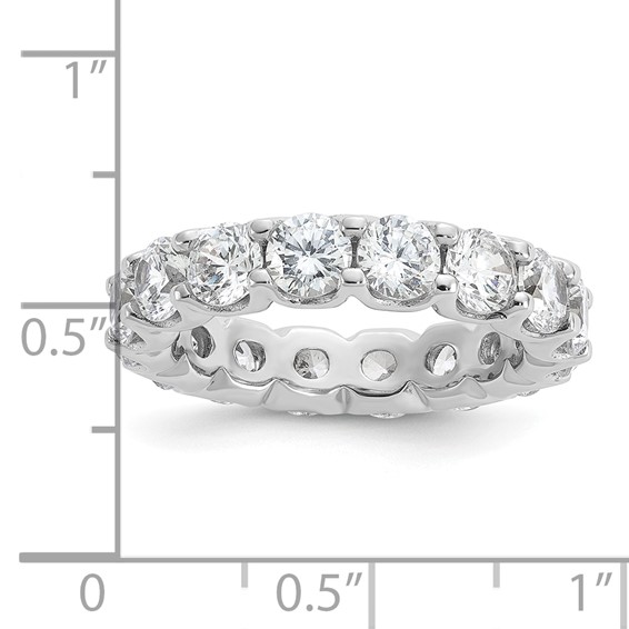 Sterling Shimmer Sterling Silver Rhodium-plated 4.25mm CZ 15 Stone Eternity Band
