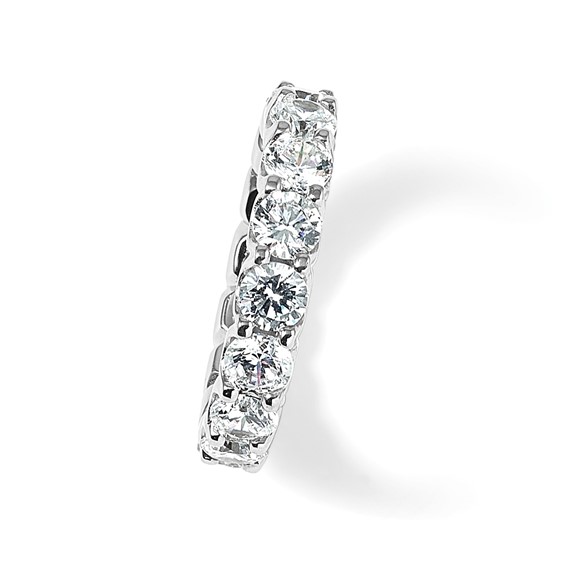 Sterling Shimmer Sterling Silver Rhodium-plated 4.25mm CZ 15 Stone Eternity Band