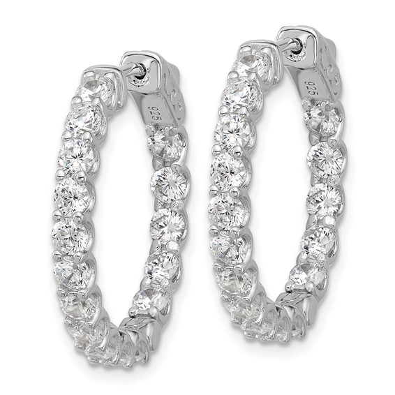 Sterling Silver 3mm CZ Hinged Hoops