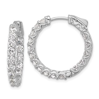 Sterling Silver 3mm CZ Hinged Hoops