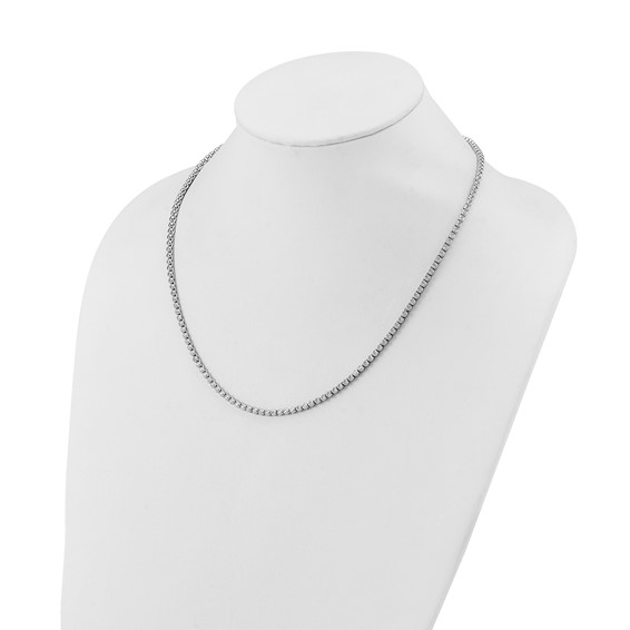 Sterling Silver Rhodium-Plated CZ Bezel Necklace