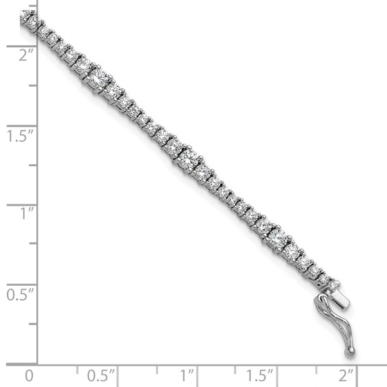 Sterling Shimmer Sterling Silver Rhodium-plated CZ 79 Stone 7 inch Bracelet