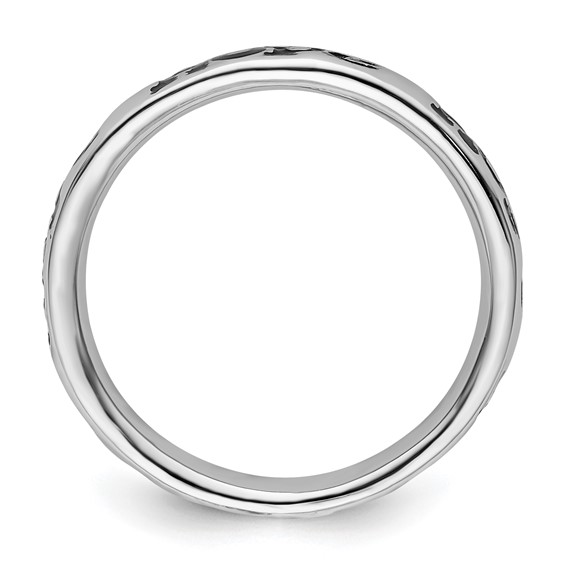 Sterling Silver Stackable Expressions Polished Enameled Hope Ring