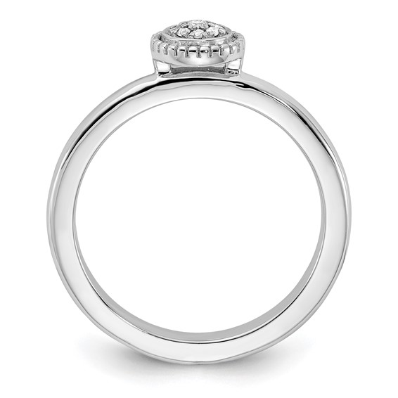 Sterling Silver Stackable Expressions Diamond Round Ring