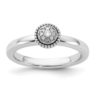 Sterling Silver Stackable Expressions Diamond Round Ring
