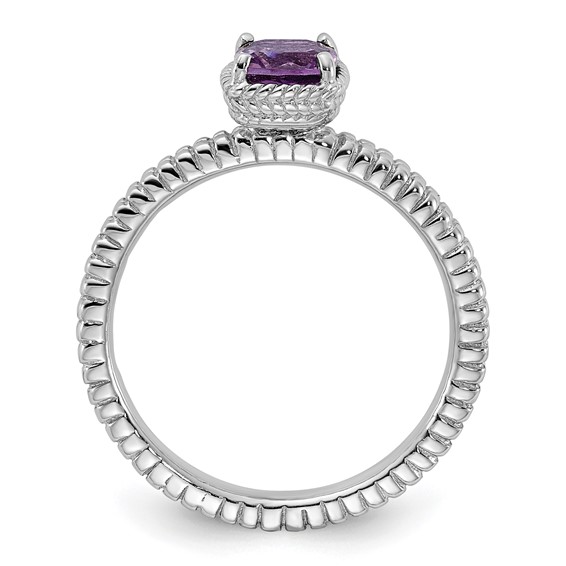 Sterling Silver Stackable Expressions Amethyst Ring
