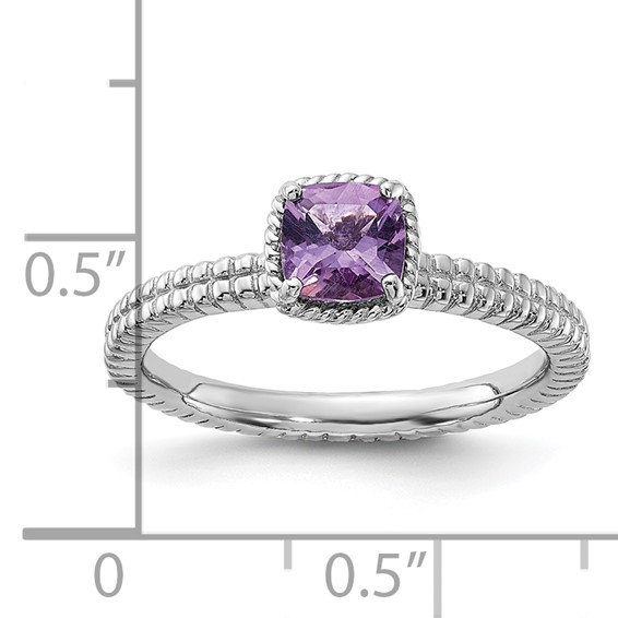 Sterling Silver Stackable Expressions Amethyst Ring
