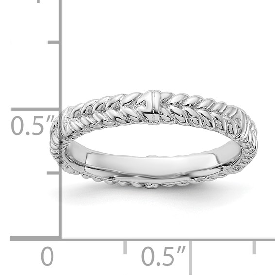 Sterling Silver Stackable Expressions Rhodium Ring