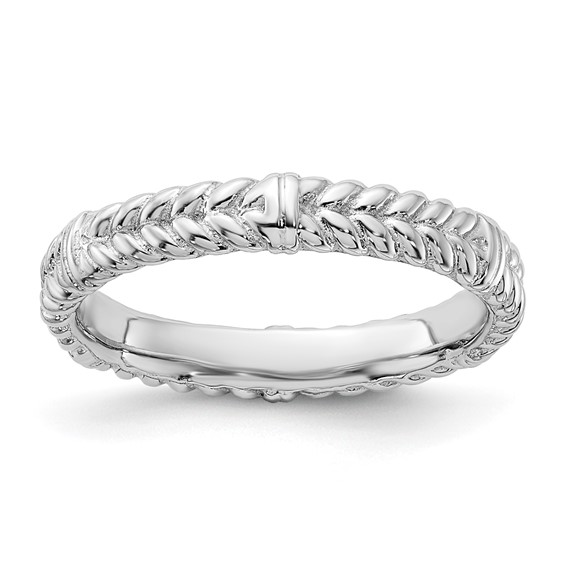 Sterling Silver Stackable Expressions Rhodium Ring