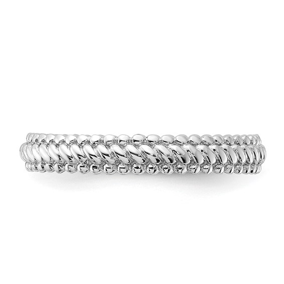 Sterling Silver Stackable Expressions Rhodium Ring